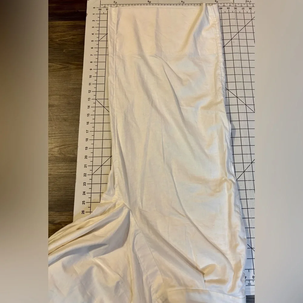Banana Republic Women’s Medium White‎ Linen Blend Wide-Leg Cropped Pants